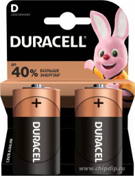 Батарейка DURACELL Basic D алкалиновые 1.5V LR20 2шт