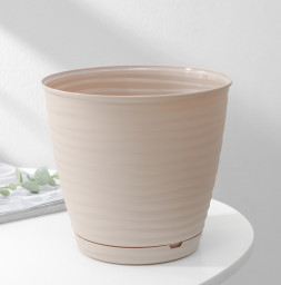 Горшок для цветов с поддоном Saffron 2.6 л d=17,6 см h=16,2 см бежевый