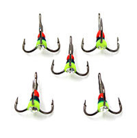 Крючок  тройник светофор Namazu с каплей и камнем, размер 10 (INT), цвет RYB (5 шт.)800