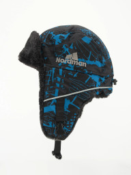 Шапка меховая детская Nordman синий принт Псков