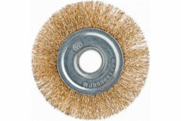 Щётка 125 мм для УШМ плоская, латунированная ВИХРЬ