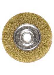 Щетка для УШМ 175 мм М22,2 плоская латунированная витая проволока "МАТRIХ"