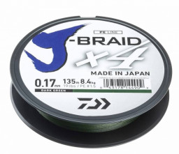 Шнур плетеный DAIWA J-Braid X4 0,17мм 135м зеленая