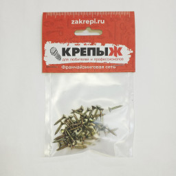 Шуруп 3*16 универсальный желтопассированный КРЕПЫЖ (50 шт)
