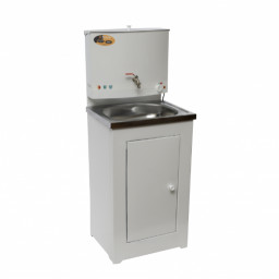 Умывальник дачный ЛЮКС с подогревом нержавеющая мойка белый ВИХРЬ