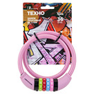 Замок навесной кодовый с тросом АВАНГАРД ВС-Т10К (650 мм) ТЕХНО ПИНК 